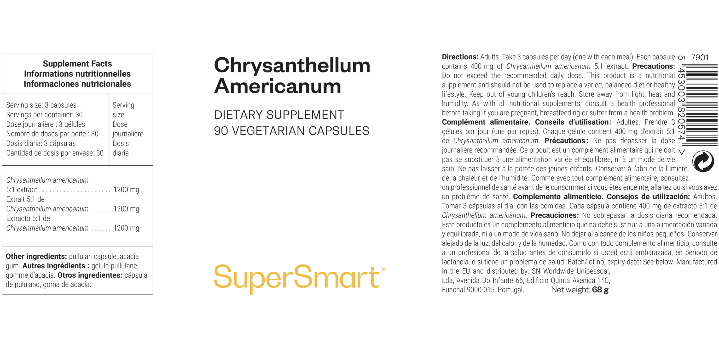 Complément alimentaire de Chrysantellum americanum