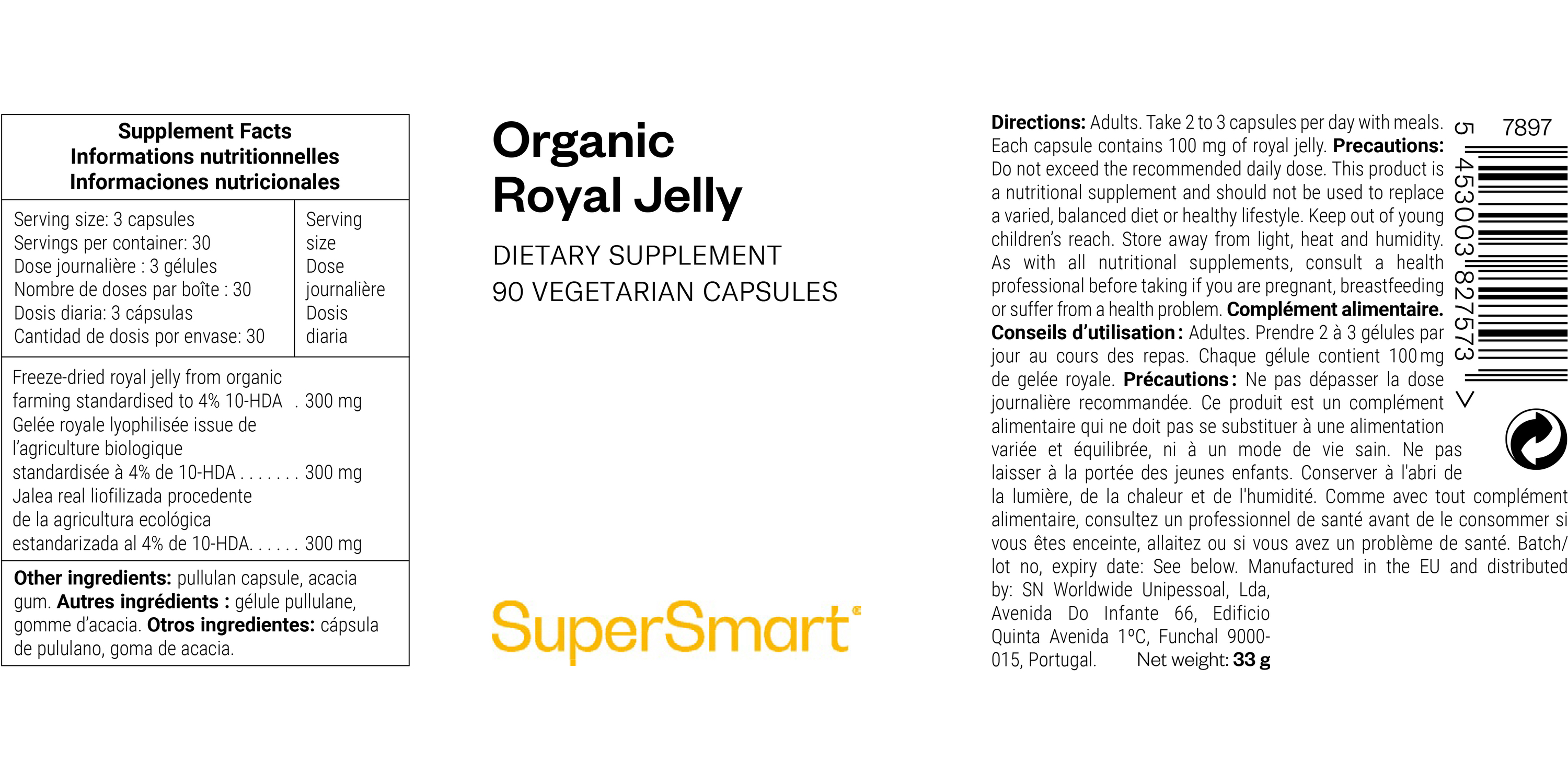 Complément Organic Royal Jelly