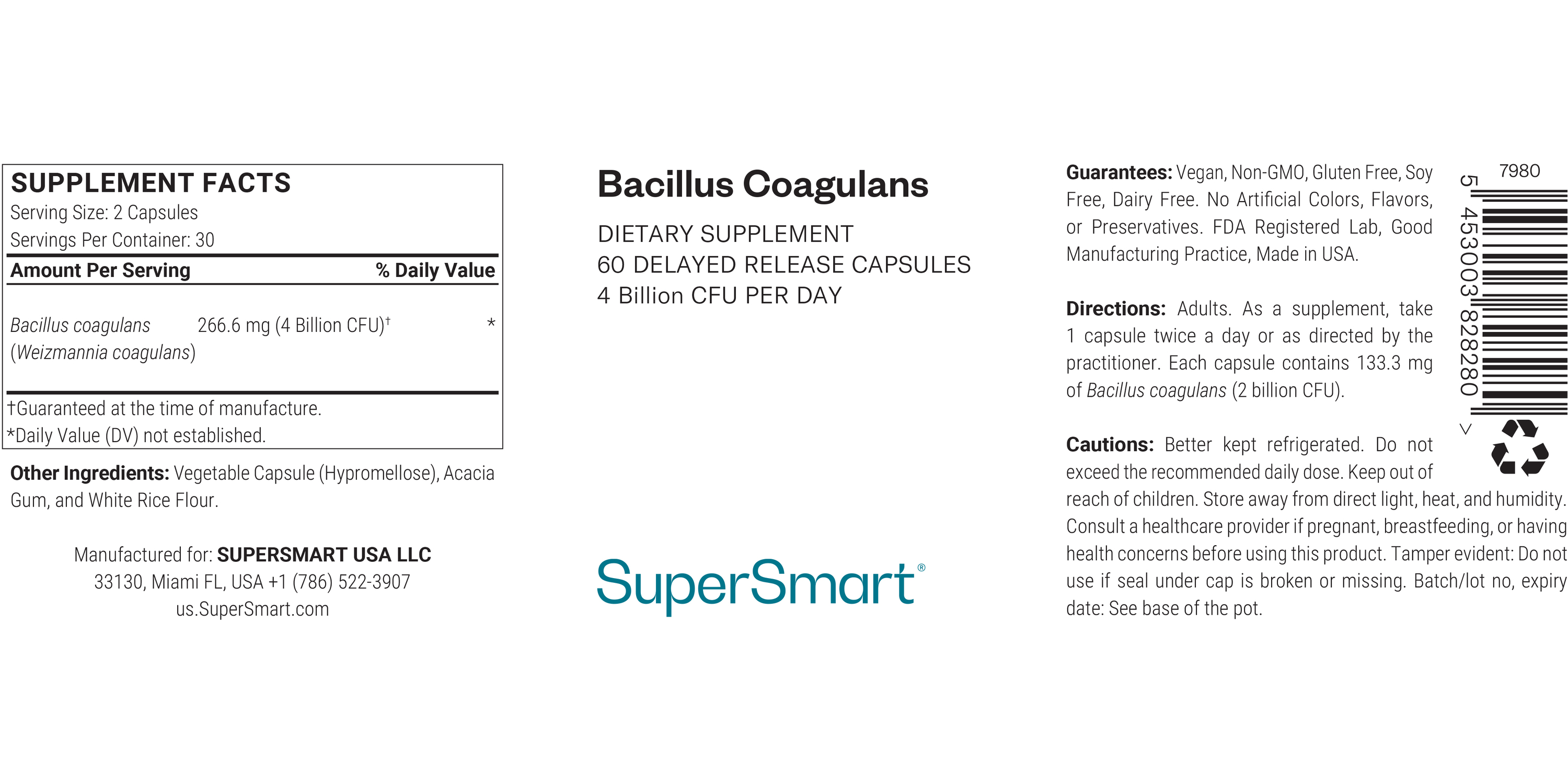 Complément Probiotique Bacillus Coagulans