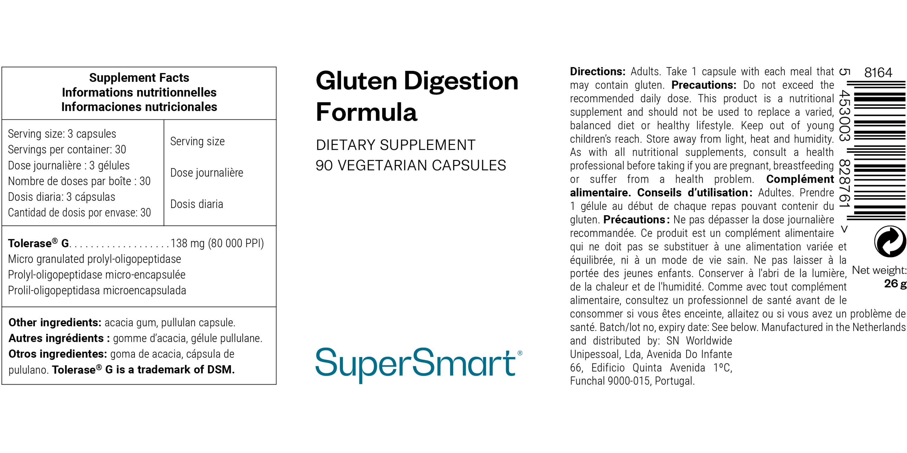 Complément alimentaire d'enzyme pour digérer le gluten