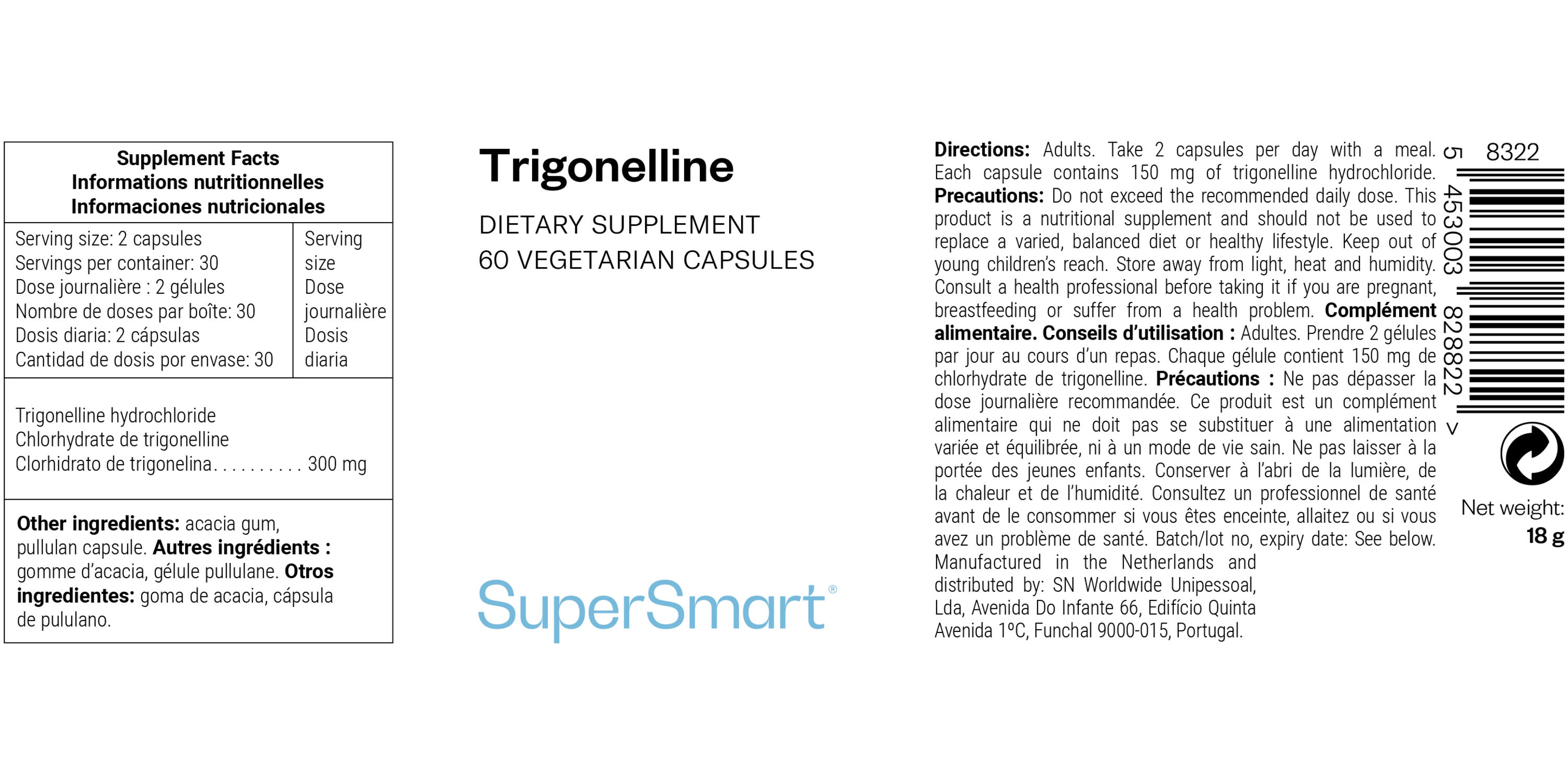 Complément alimentaire de trigonelline